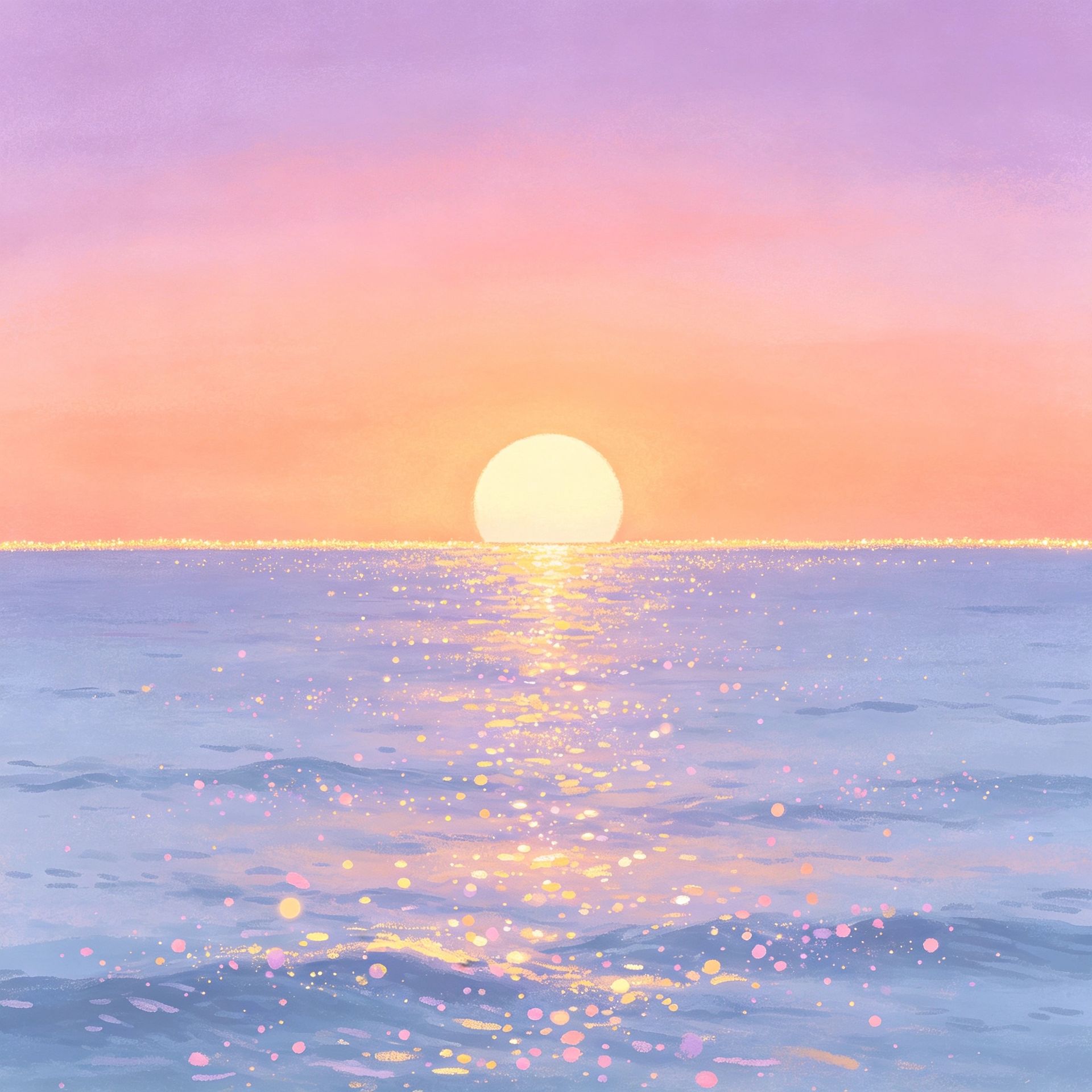 晚霞海