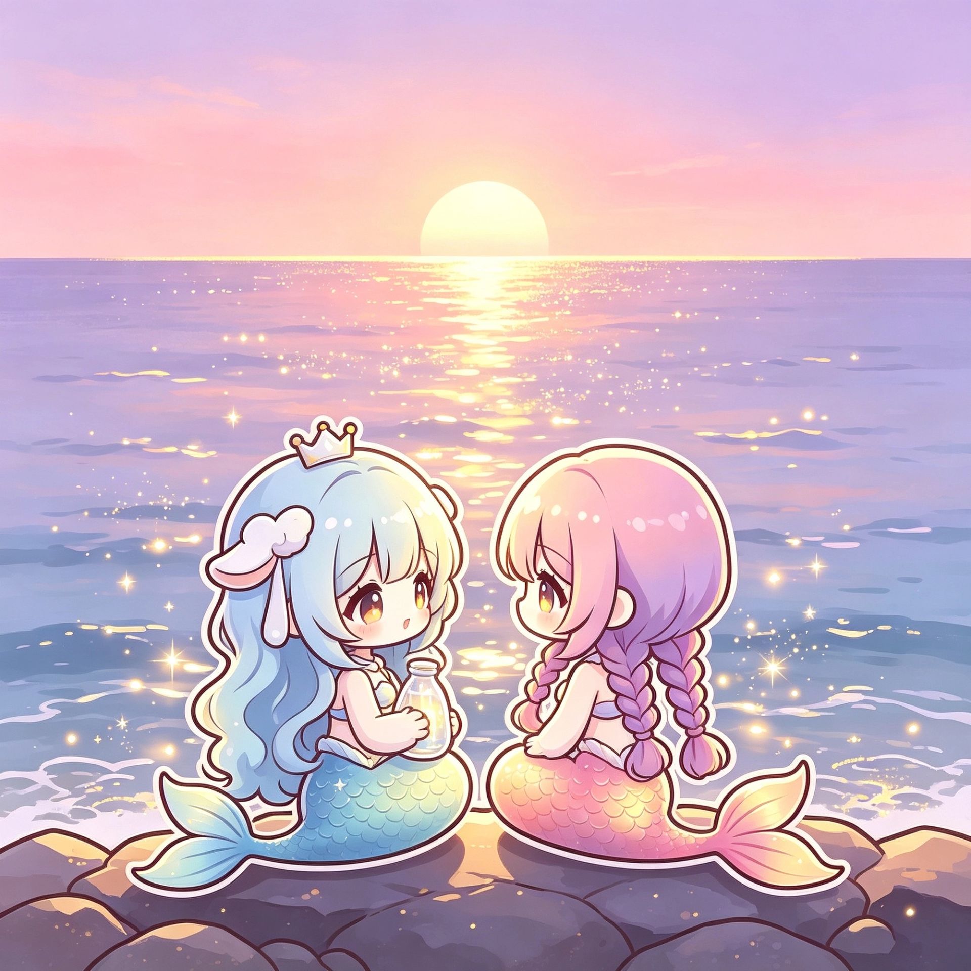 晚霞海